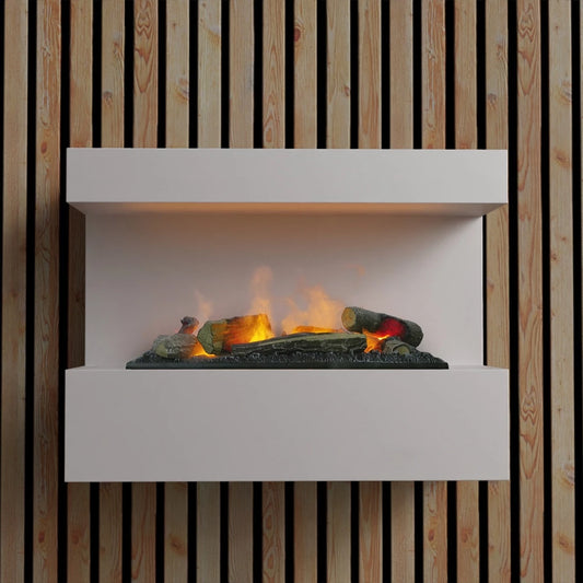 Steinsdal White Wall-Mounted Water Vapour Fireplace | ScandiFlames
