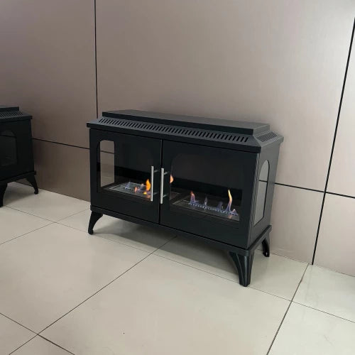 Atlanta Double Bioethanol Stove Indoor 3-Sided Fireplace