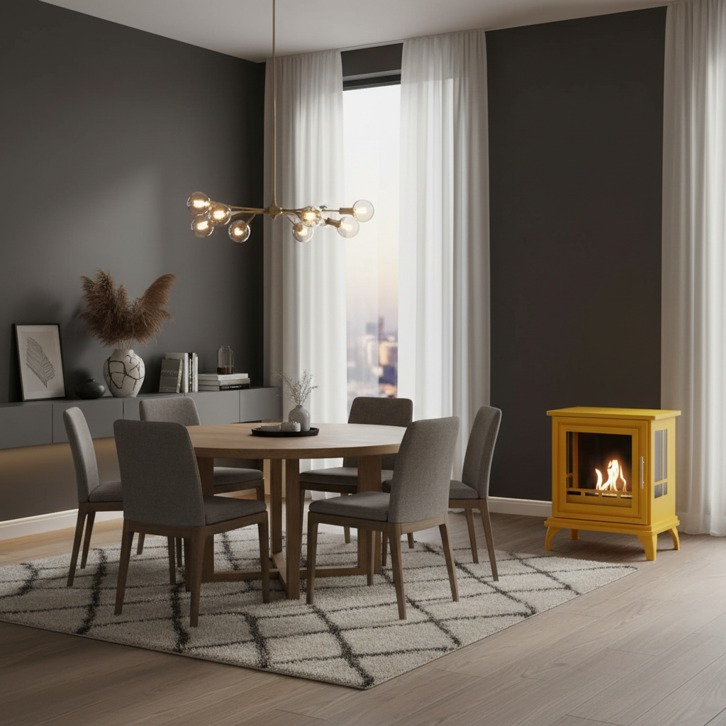 ScandiFlames Nashville Bioethanol Indoor Stove - Steel Yellow
