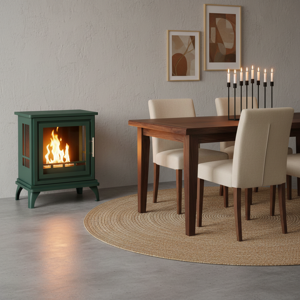 ScandiFlames Nashville Bioethanol Indoor Stove - Forest Green