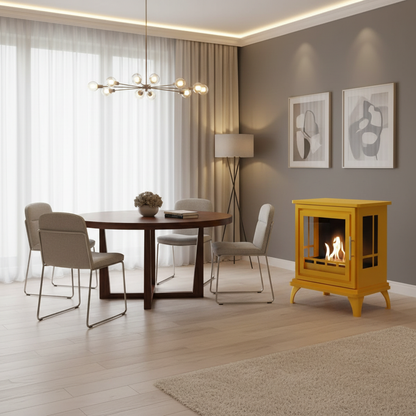 ScandiFlames Nashville Bioethanol Indoor Stove - Steel Yellow