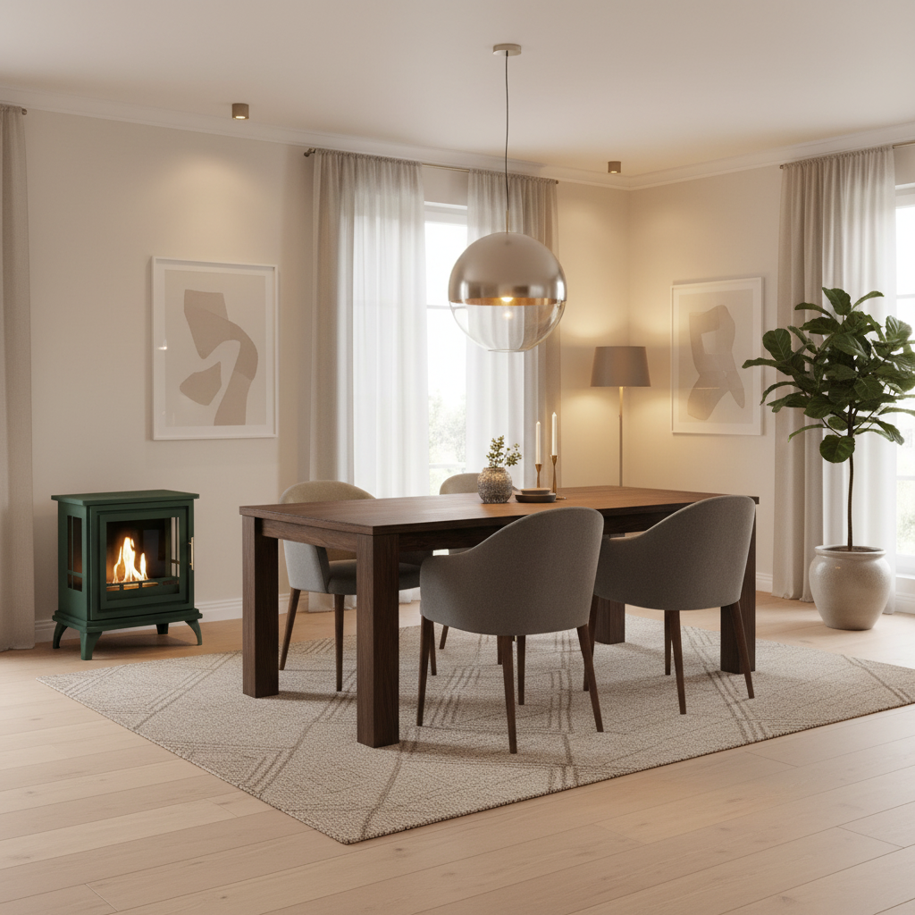 ScandiFlames Nashville Bioethanol Indoor Stove - Forest Green