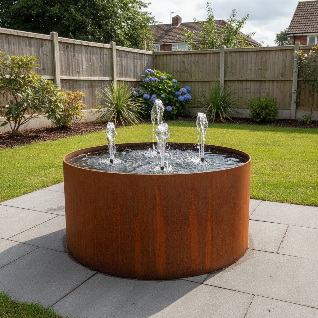 Corten Steel Cylinder Pond