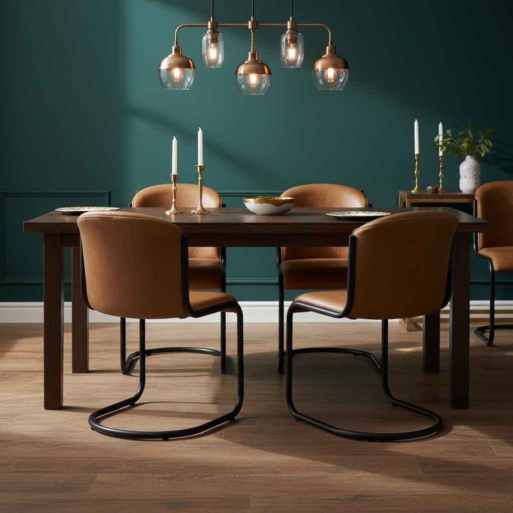 Billy Leather Curved Dining Chair | Premium Full-Grain Modern Design