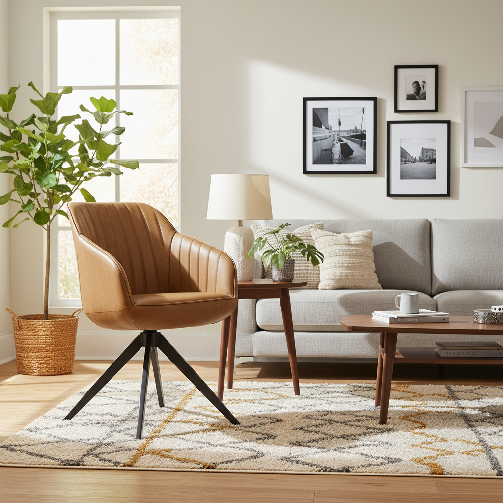 Uppsala Tan Chair | Warm Fabric Dining Chair for Modern Interiors