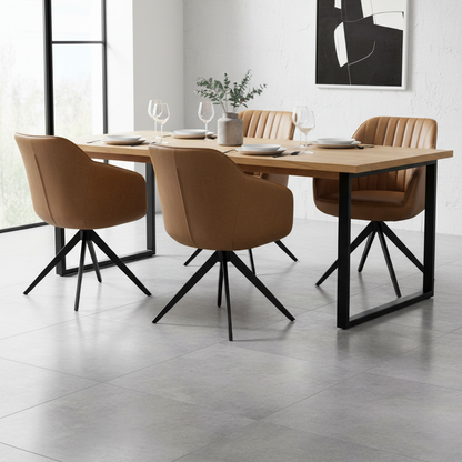 Uppsala Tan Chair | Warm Fabric Dining Chair for Modern Interiors