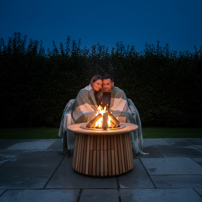 Happy Cocooning, Lagune, Round 60cm, Teak, Gas Fire Table