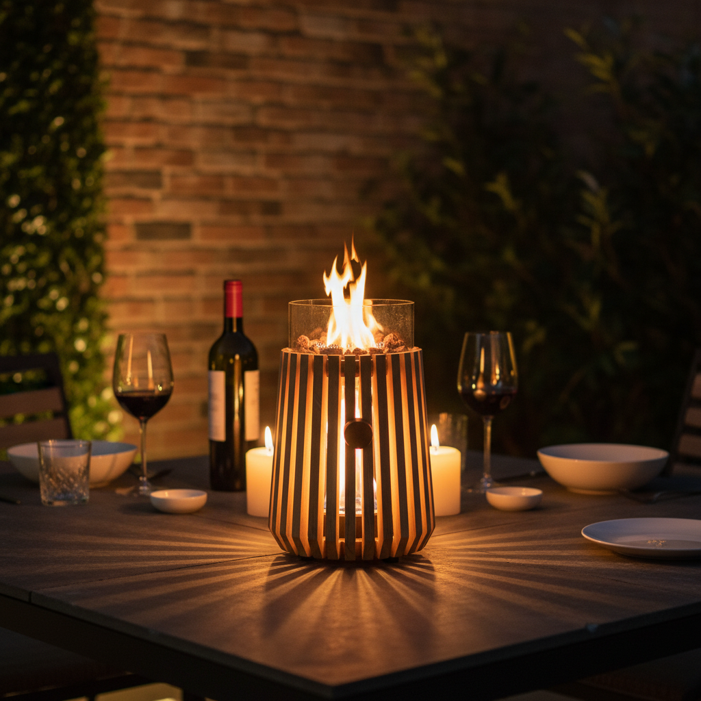 Happy Cocooning Lumi Lagune Teak Table Burner