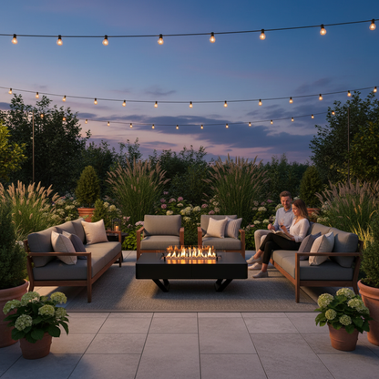Planika Rio Gas Fire Table Outdoor Patio Fireplace 10kW