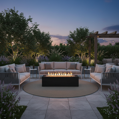 Planika Galio Black Automatic Outdoor Gas Fireplace – Freestanding