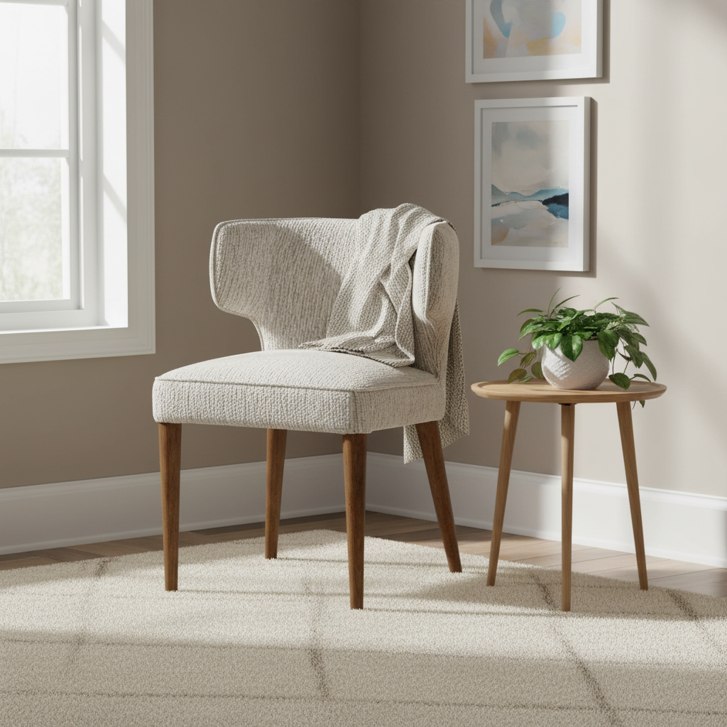 Avia Mist Dining Chair | Grey Fabric Upholstered Wooden Dining Seat