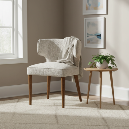 Avia Mist Dining Chair | Grey Fabric Upholstered Wooden Dining Seat