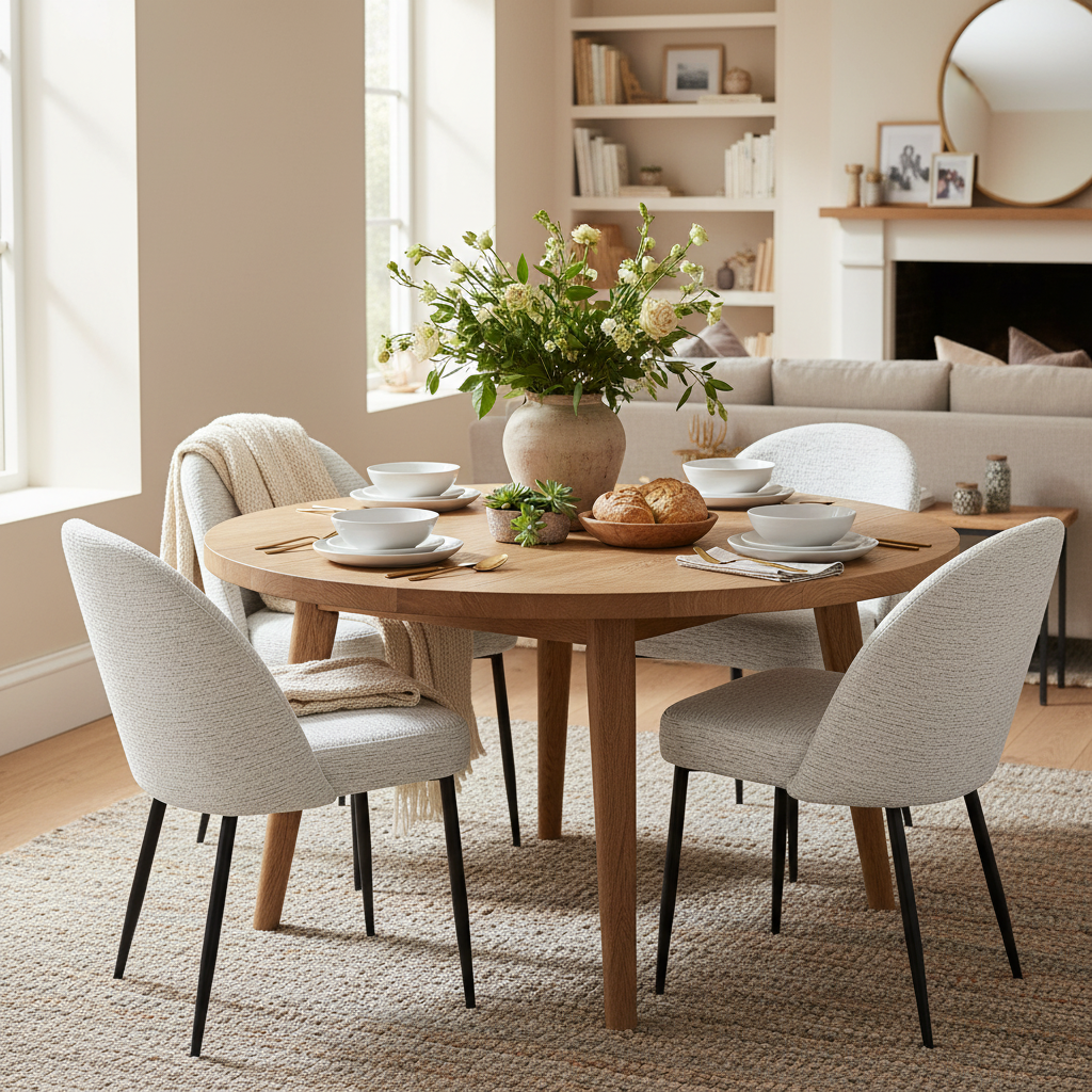 Sorelle Dining Chair | Textured Fabric Chair for Modern Dining Spaces