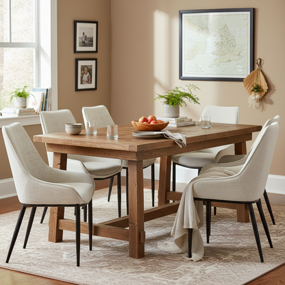 Zephra Dining Chair | Modern White Fabric Dining Seat