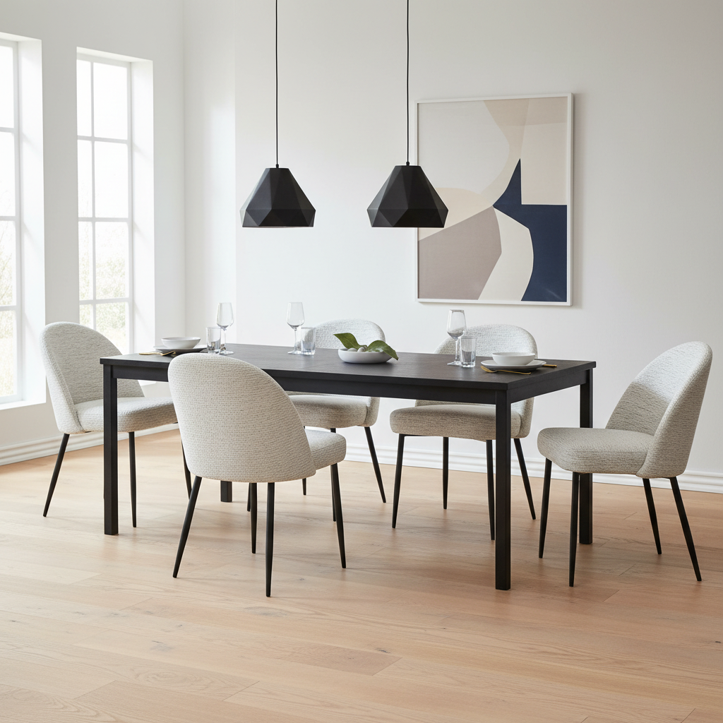 Sorelle Dining Chair | Textured Fabric Chair for Modern Dining Spaces