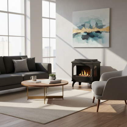 ScandiFlames, Atlanta,  Single Bioethanol Stove,  Indoor 3-Sided Fireplace