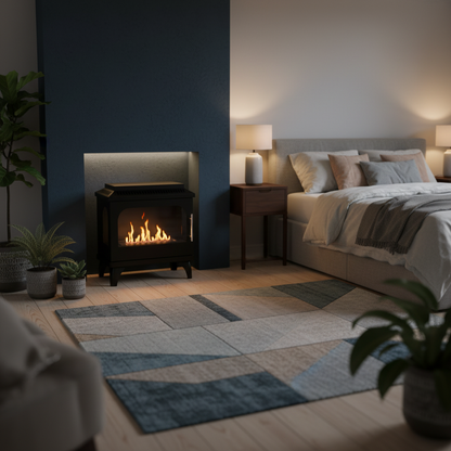 ScandiFlames, Atlanta,  Single Bioethanol Stove,  Indoor 3-Sided Fireplace