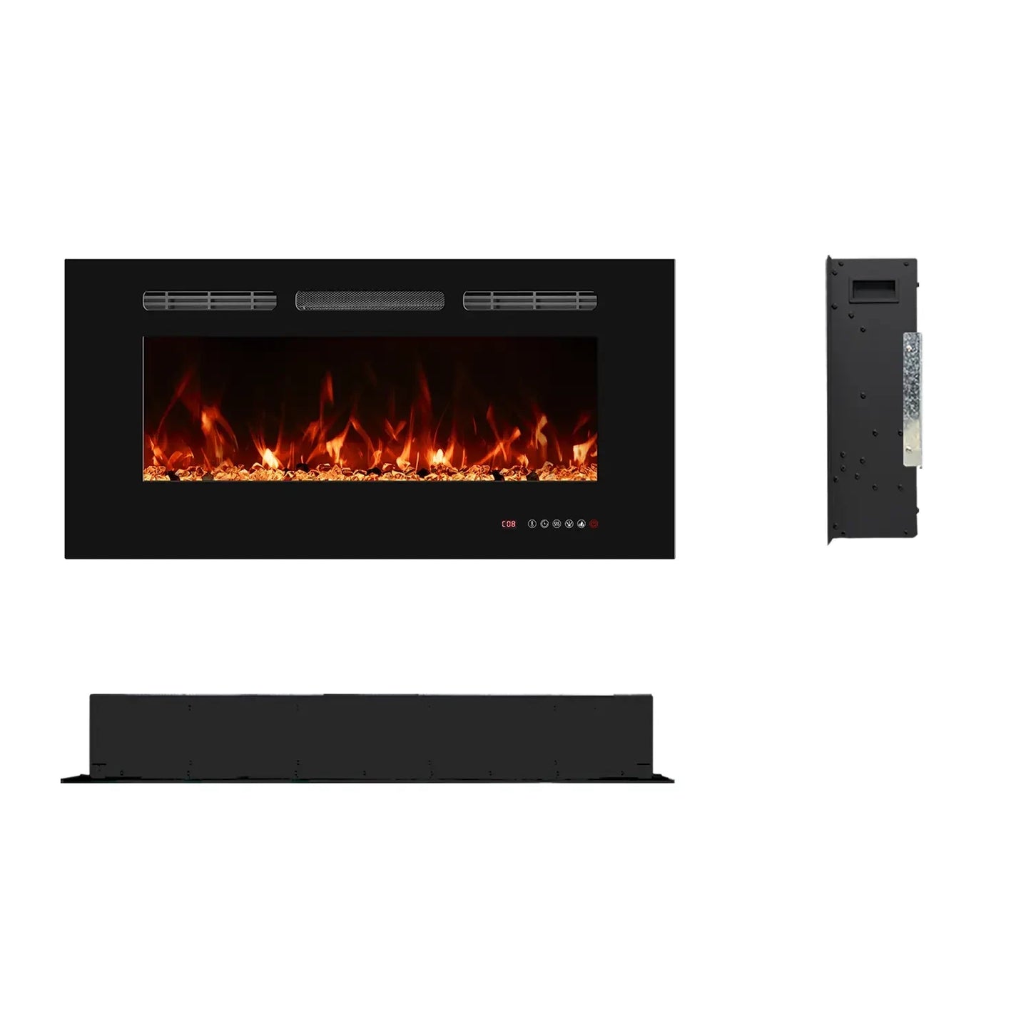 Titanite Built-In Electric Fireplace 91 cm – ScandiFlames Black