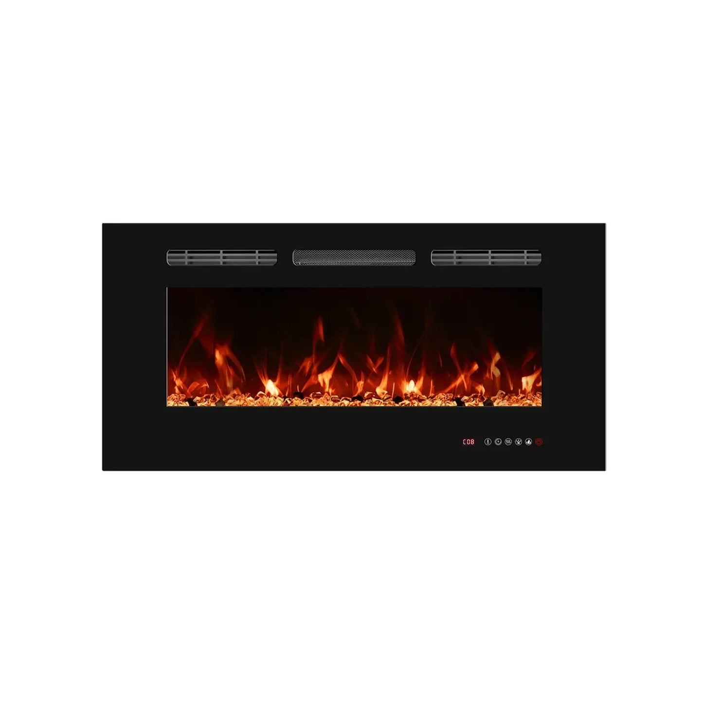Titanite Built-In Electric Fireplace 91 cm – ScandiFlames Black