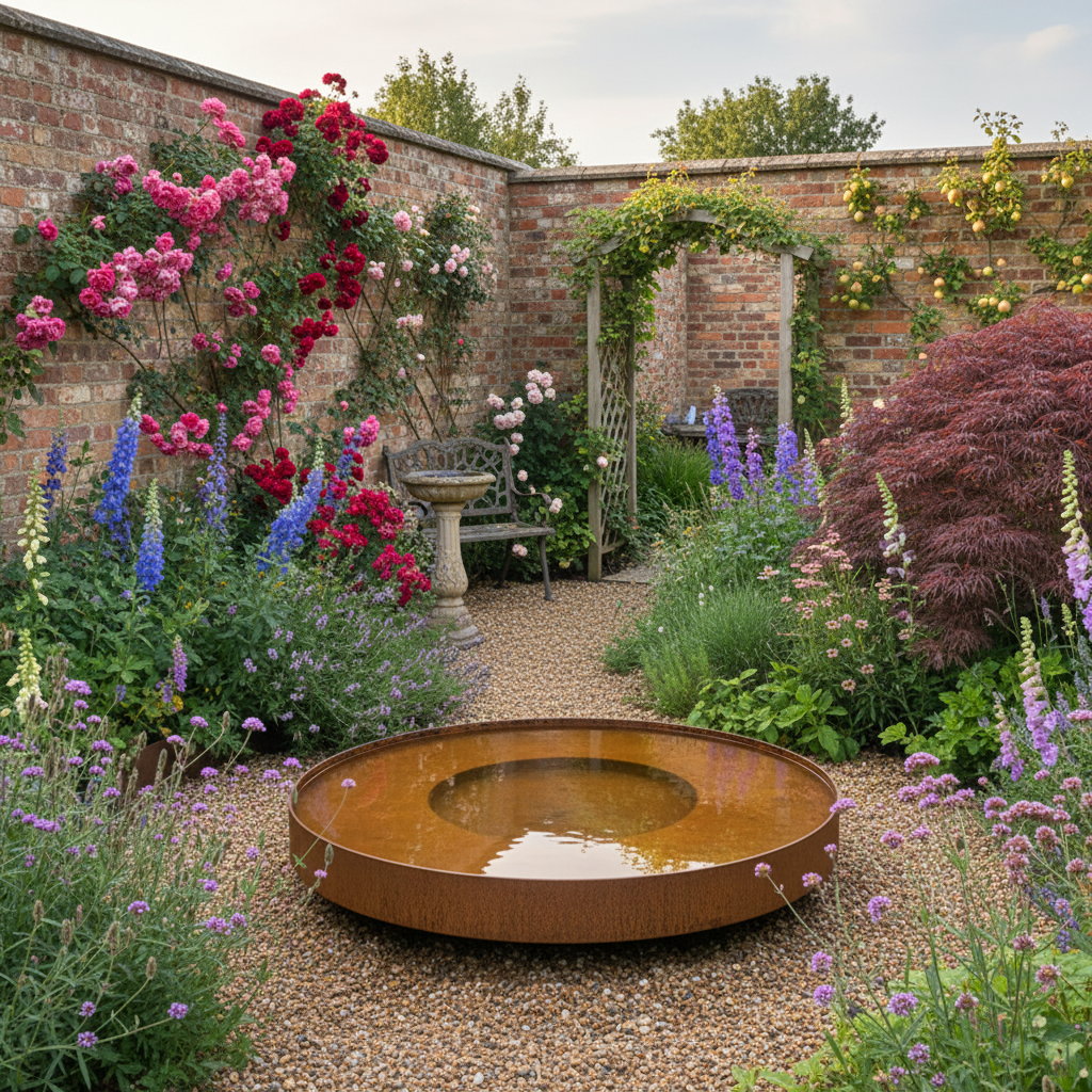 Corten Steel Water Bowl