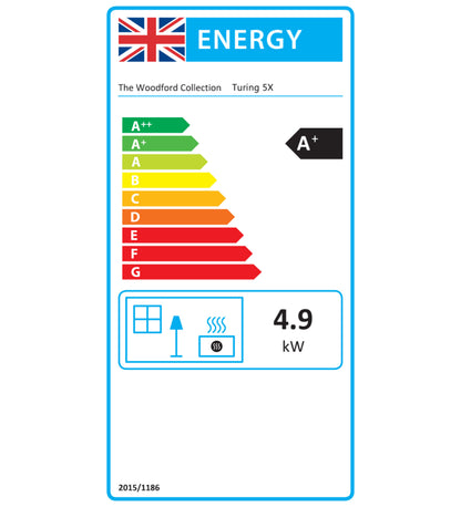 Woodford Turing 5X Multifuel Stove 5kW A Plus Ecodesign