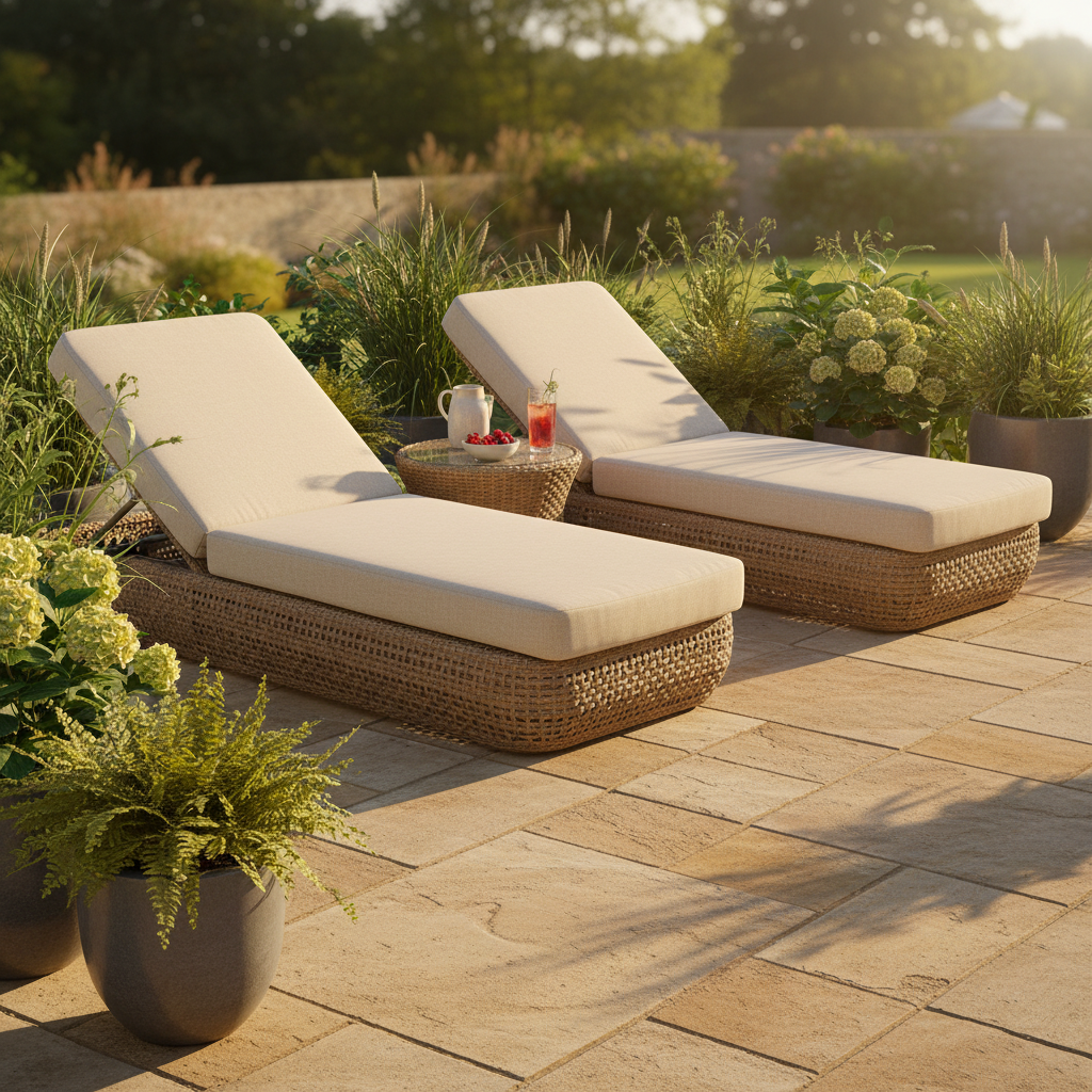 Bloom Collection Outdoor Sunbed – Weather-Resistant Garden Lounge