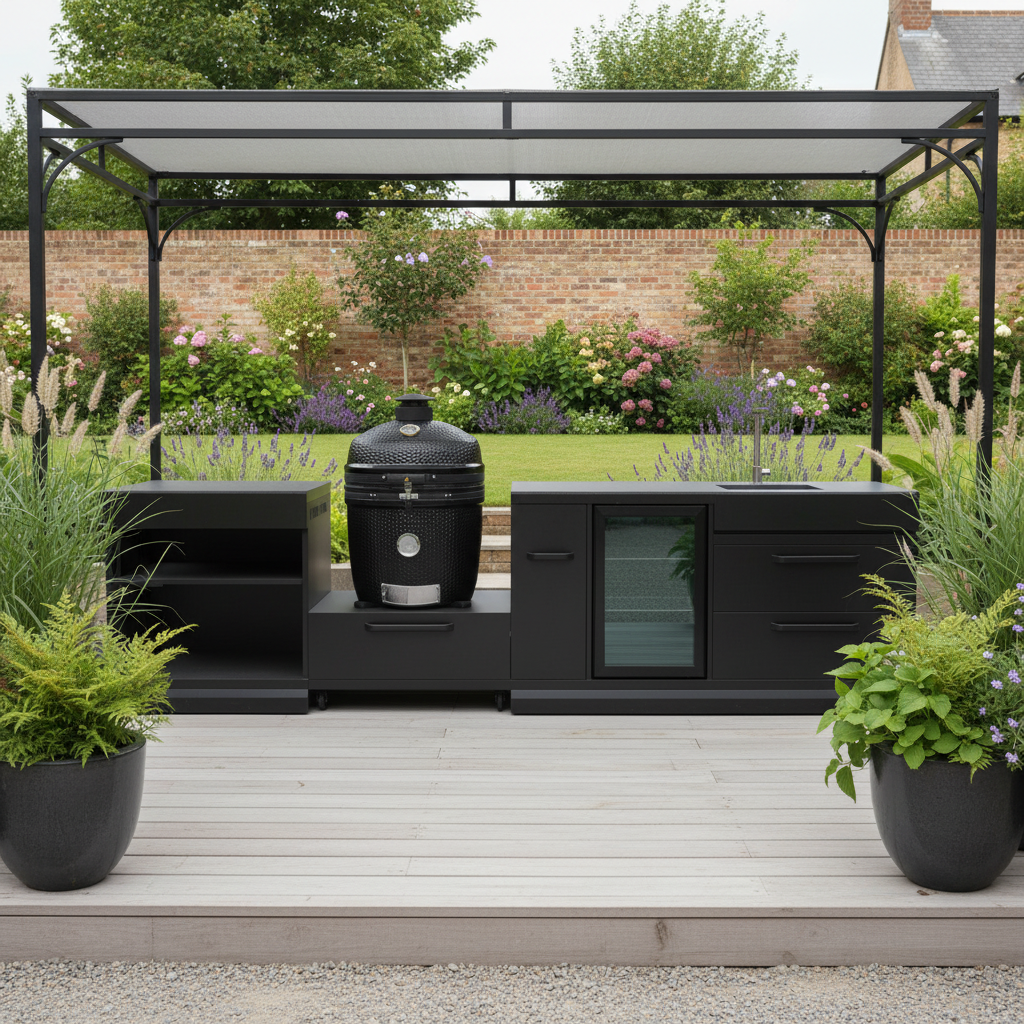 GRLLR Connect Modular Outdoor Kitchen – Kamado Grill, Sink, Expansion, Corner & Fridge Units for Premium Outdoor Cooking