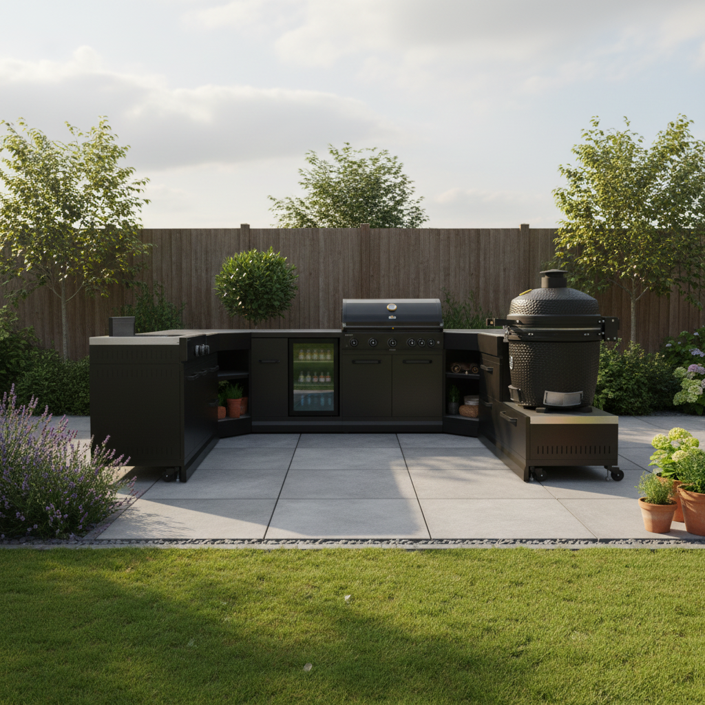 GRLLR Connect Modular Outdoor Kitchen – Kamado Grill, Sink, Expansion, Corner & Fridge Units for Premium Outdoor Cooking
