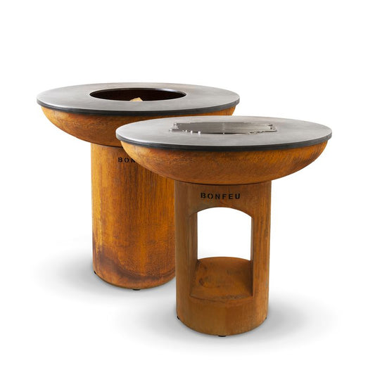 BonFeu, BonBiza XL, Fire Bowl & BBQ Plancha, Open Design, Rusty Brown