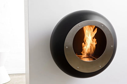 Cocoon Vellum Matte Black Bioethanol Fireplace