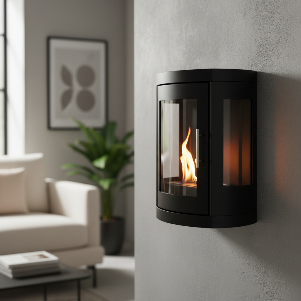 ScandiFlames, Oregon,  Bioethanol,  Stove Wall-Mounted Indoor Fireplace