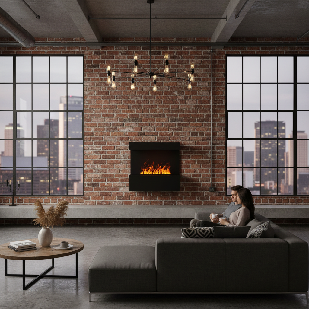 Late Wall-Mounted Water Vapour Fireplace Black – ScandiFlames