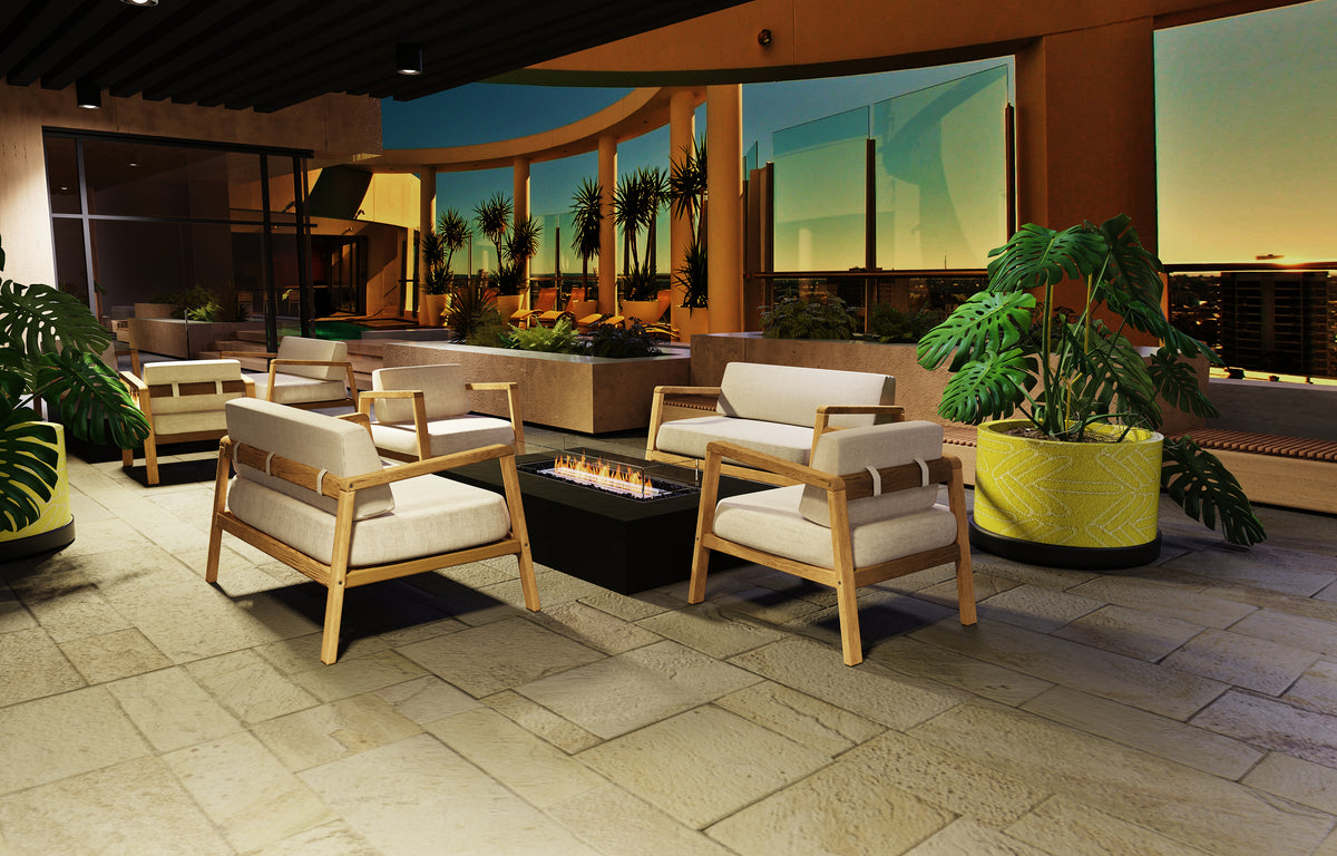 EcoSmart Fire Wharf 65 Fire Table with Smokeless Bioethanol Flame