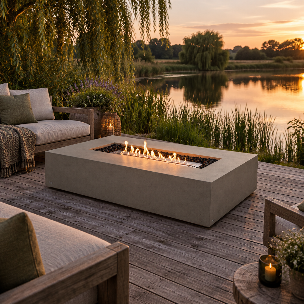 EcoSmart Fire Wharf 65 Fire Table with Smokeless Bioethanol Flame