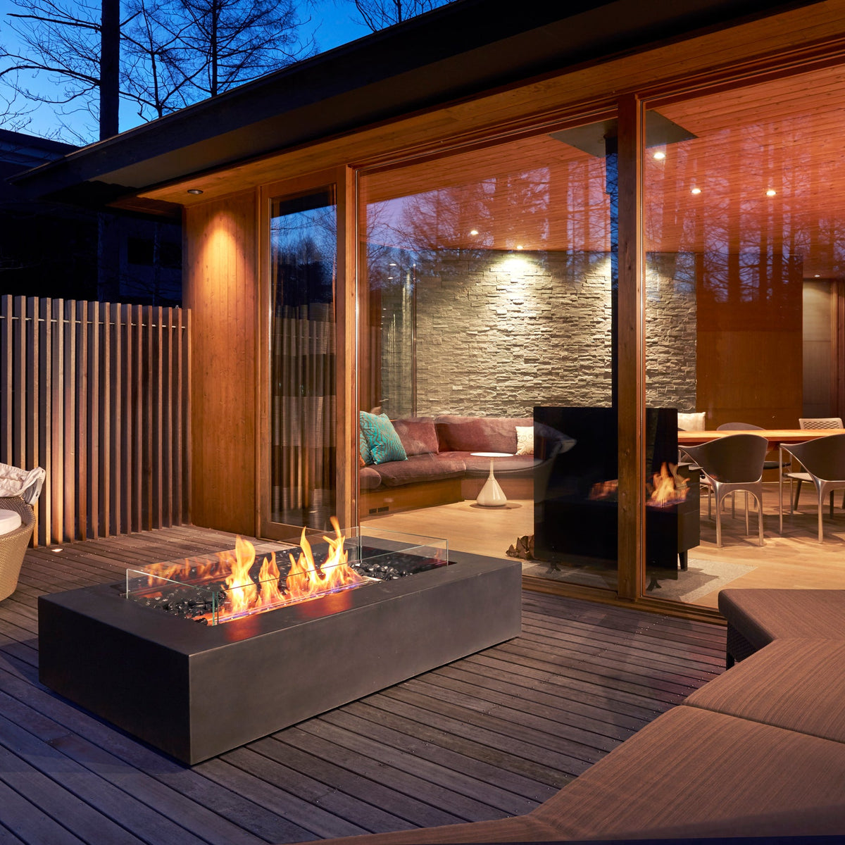 EcoSmart Fire Wharf 65 Fire Table with Smokeless Bioethanol Flame