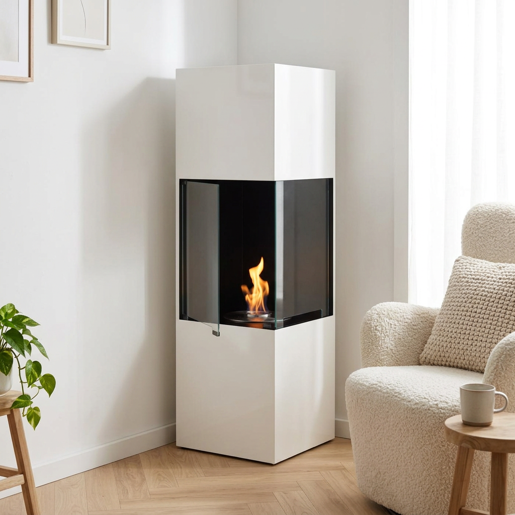 White Be, corner of a bright Scandinavian apartment