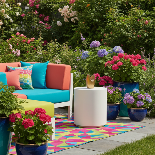 Elementi, Rome Side Table, Large Cream White, Outdoor/Indoor, Concrete Glass Fibre