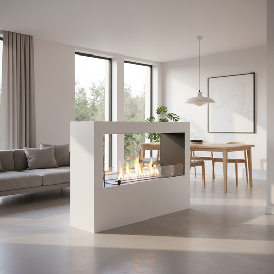 ScandiFlames, Lansing L,  White Bioethanol Fireplace 3.5L,  Indoor