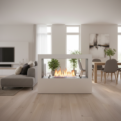 ScandiFlames, Lansing L,  White Bioethanol Fireplace 3.5L,  Indoor