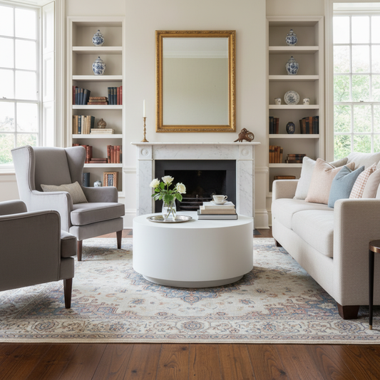 Elementi, Rome Coffee Table, Medium Cream White Outdoor/Indoor, Concrete Glass Fibre