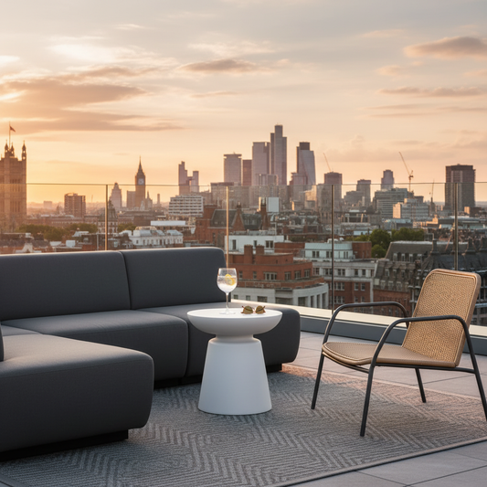 Elementi, Kylix Side Table, Cream White Outdoor/Indoor Concrete Glass Fibre