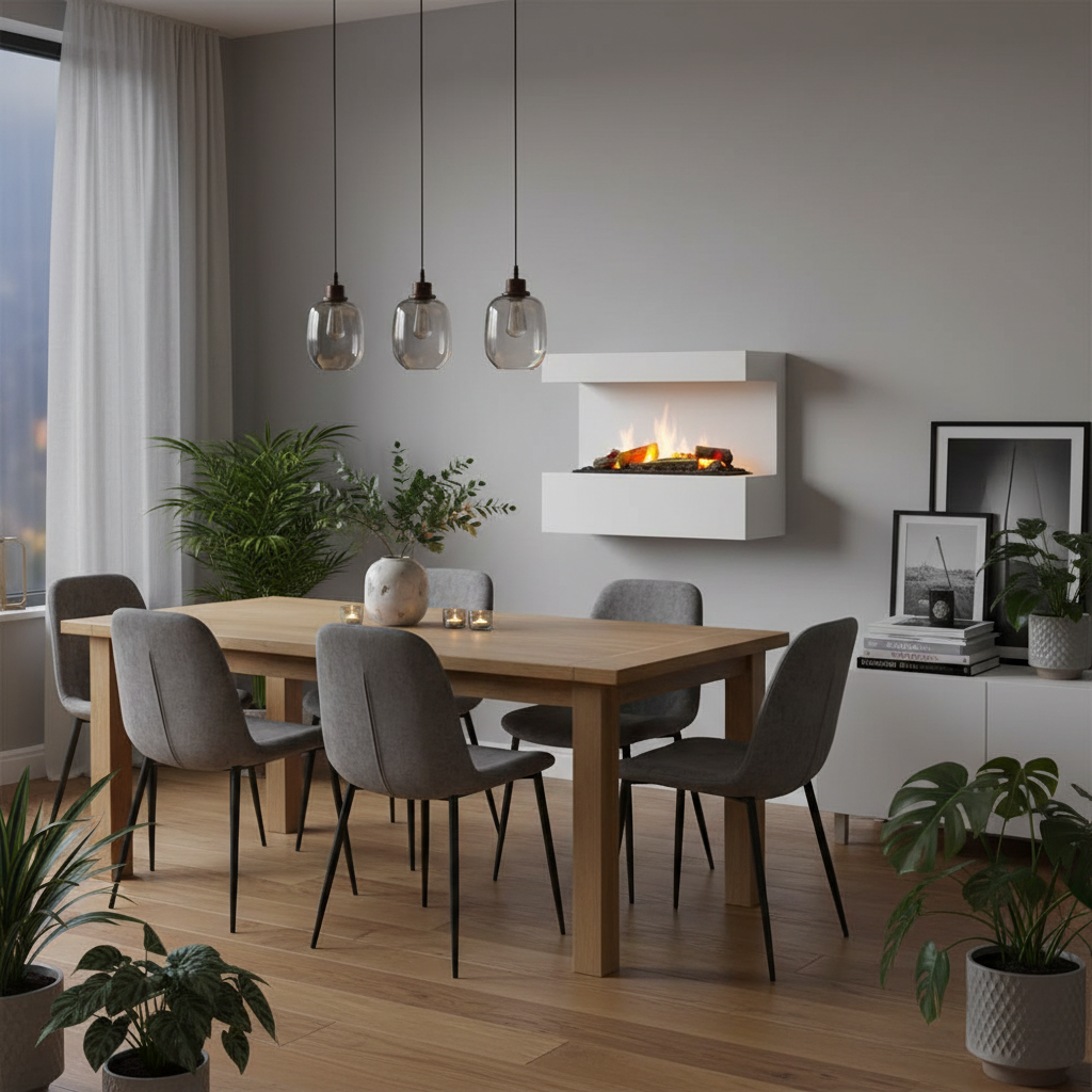 ScandiFlames White Wall-Mounted Water Vapour Fireplace 