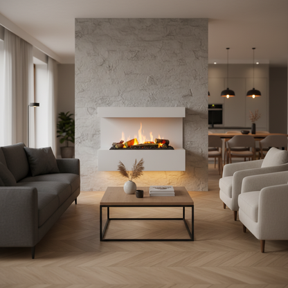 ScandiFlames White Wall-Mounted Water Vapour Fireplace 