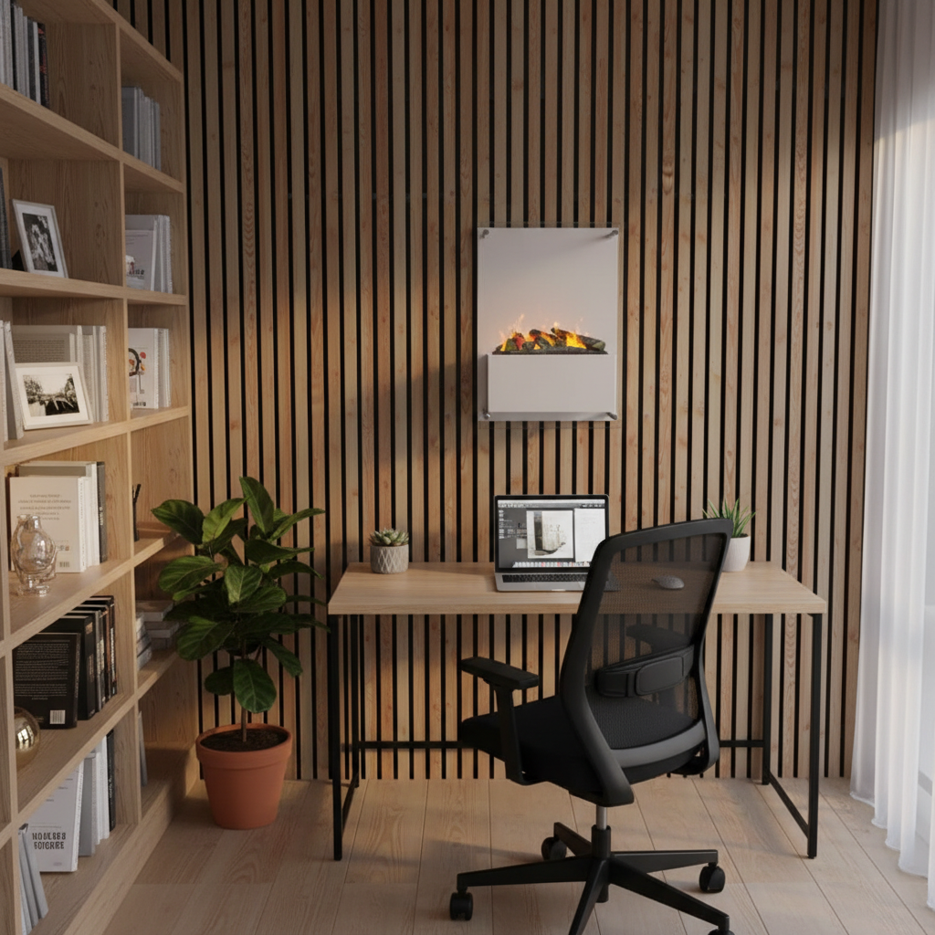 Yosemite Wall-Mounted Water Vapour Fireplace – White | ScandiFlames