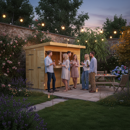 Madagascar 10ft x 4ft Timber Outdoor Bar – Garden Entertaining Hub