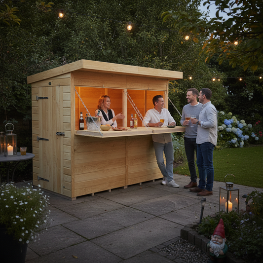 Madagascar 8ft x 4ft Timber Outdoor Bar – Garden Entertaining Hub