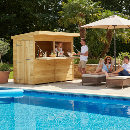 Madagascar 8ft x 4ft Timber Outdoor Bar – Garden Entertaining Hub