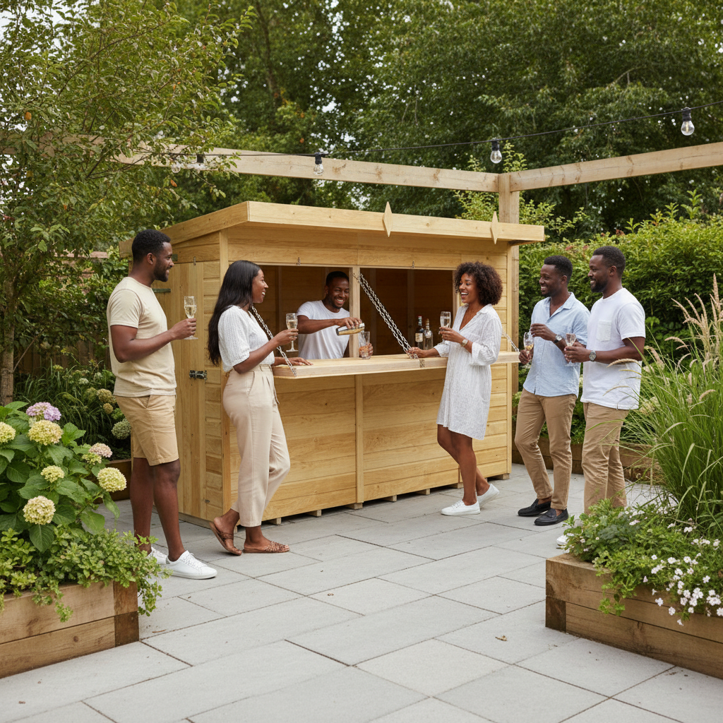 Madagascar 10ft x 4ft Timber Outdoor Bar – Garden Entertaining Hub