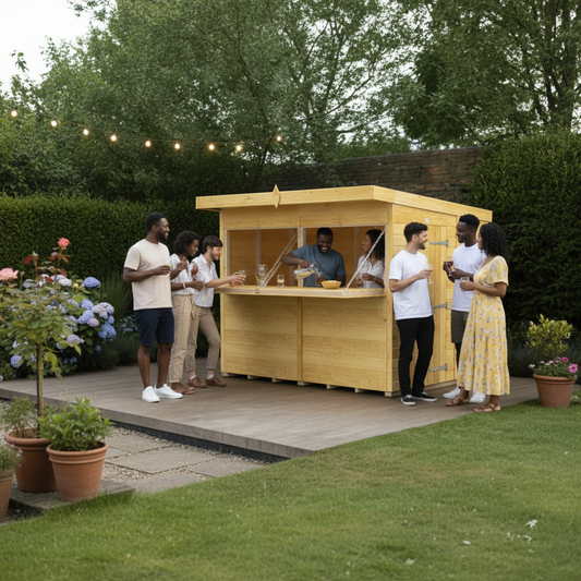 Madagascar 8ft x 8ft Timber Outdoor Bar – Garden Entertaining Hub