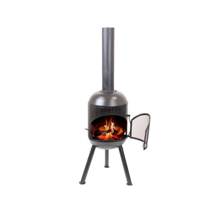 BonFeu, BonSolo, Outdoor Fireplace and Grill, Black